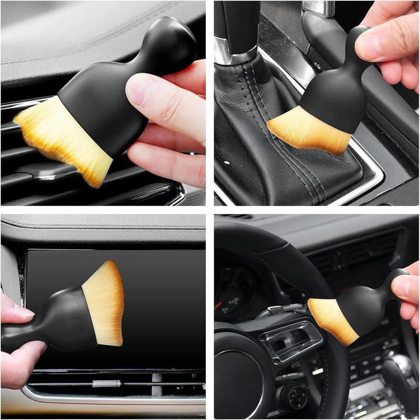 5 PCS Macicrofiber Car Duster Kit Interior & Exterior Car Cleaning Detailing Tool Scratch & Lint Free, Pollen Removing Extendable Long Handle Duster for Car & Motorcycle car (Car Duster Kit)