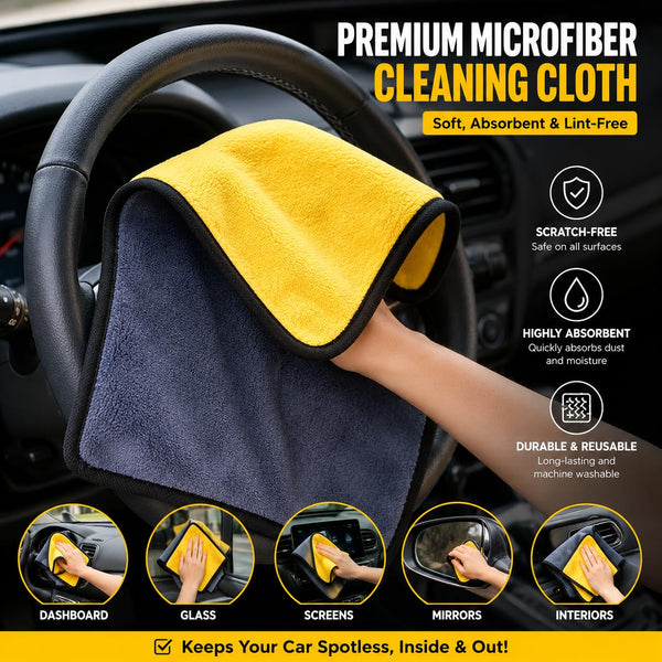 5 PCS Macicrofiber Car Duster Kit Interior & Exterior Car Cleaning Detailing Tool Scratch & Lint Free, Pollen Removing Extendable Long Handle Duster for Car & Motorcycle car (Car Duster Kit)